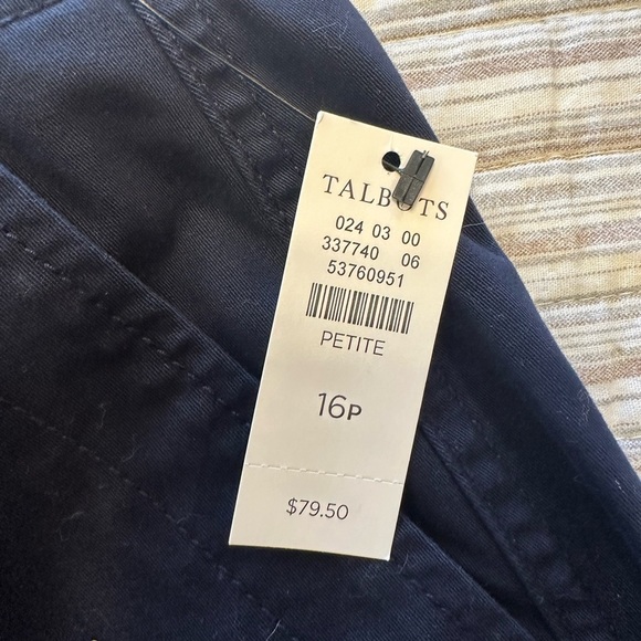 Talbots Women’s High Waist Patch Pocket Crop Pants 16P Petite Navy Blue NWT - Picture 8 of 10